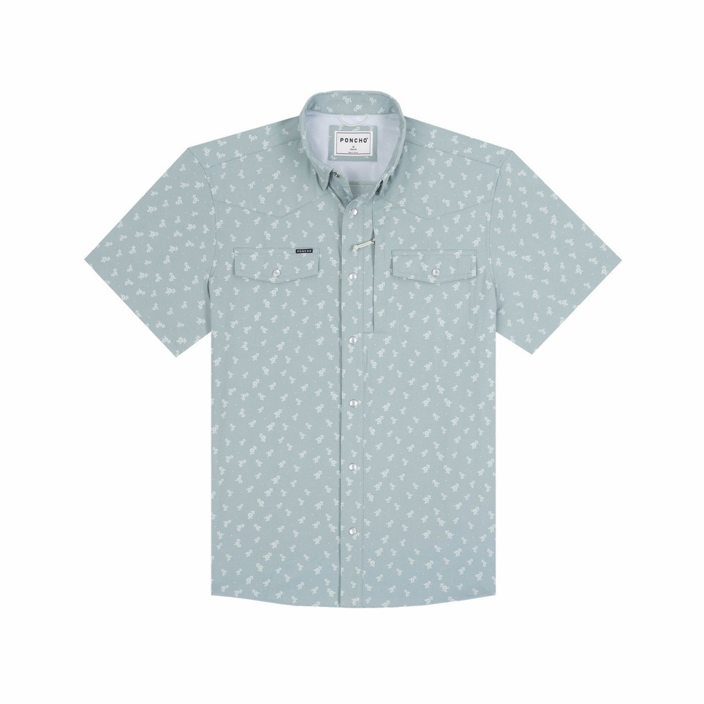 Poncho Outdoors Men's The Del Mar Short Sleeve Button Up Shirt NWT SIZE XL